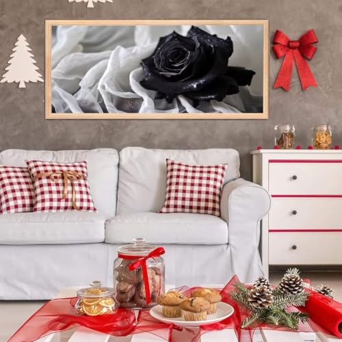 5D Diamond Painting Großes XXL, Diamant Painting Rose Schwarz Diamond Art Erwachsene Full Eckige Steine DIY Diamant Kunst Malerei Stickerei Set Kreuzstich, für Home Wand Dekor 20x40 cm L-288 von Giyuco