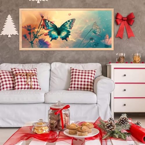 5D Diamond Painting Großes XXL, Diamant Painting Schmetterling Diamond Art Erwachsene Full Eckige Steine DIY Diamant Kunst Malerei Stickerei Set Kreuzstich, für Home Wand Dekor 100x200 cm L-132 von Giyuco