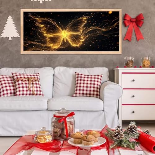 5D Diamond Painting Großes XXL, Diamant Painting Schmetterling Diamond Art Erwachsene Full Eckige Steine DIY Diamant Kunst Malerei Stickerei Set Kreuzstich, für Home Wand Dekor 20x40 cm L-130 von Giyuco