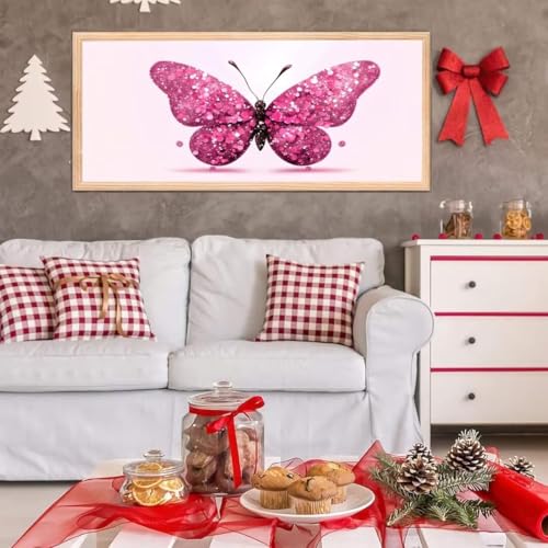 5D Diamond Painting Großes XXL, Diamant Painting Schmetterling_ Diamond Art Erwachsene Full Eckige Steine DIY Diamant Kunst Malerei Stickerei Set Kreuzstich, für Home Wand Dekor 20x40 cm L-142 von Giyuco