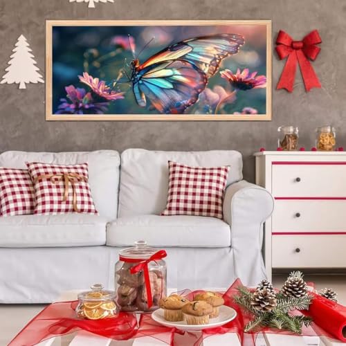 5D Diamond Painting Großes XXL, Diamant Painting Schmetterling Diamond Art Erwachsene Full Eckige Steine DIY Diamant Kunst Malerei Stickerei Set Kreuzstich, für Home Wand Dekor 30x60 cm L-128 von Giyuco