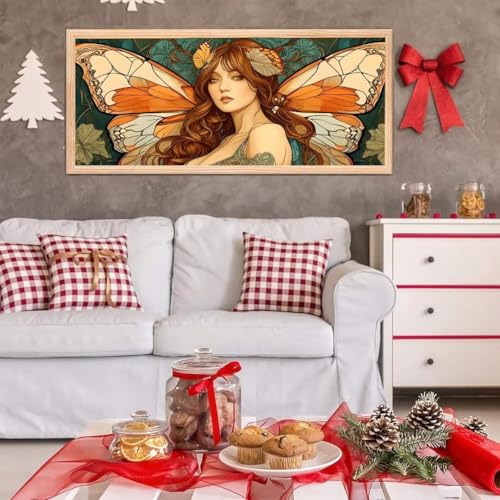 5D Diamond Painting Großes XXL, Diamant Painting Schmetterlingsfee Diamond Art Erwachsene Full Eckige Steine DIY Diamant Kunst Malerei Stickerei Set Kreuzstich, für Home Wand Dekor 100x200 cm L-140 von Giyuco