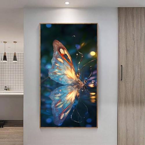 5D Diamond Painting Großes XXL, Diamant Painting Schöner Schmetterling Diamond Art Erwachsene Full Eckige Steine DIY Diamant Kunst Malerei Stickerei Set Kreuzstich, für Home Wand Dekor 30x60 cm L-290 von Giyuco