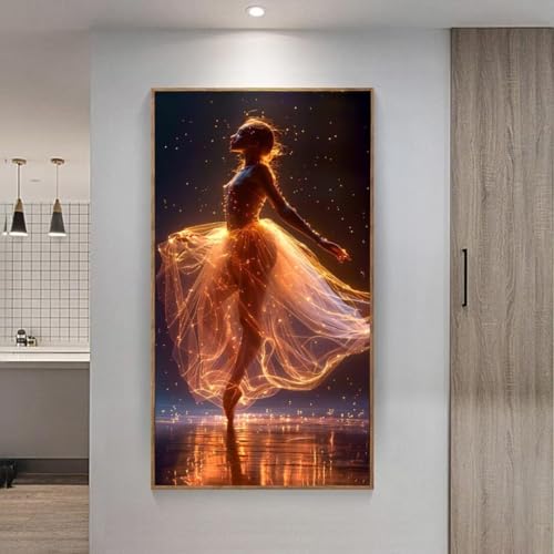 5D Diamond Painting Großes XXL, Diamant Painting Tänzer Diamond Art Erwachsene Full Eckige Steine DIY Diamant Kunst Malerei Stickerei Set Kreuzstich, für Home Wand Dekor 50x100 cm L-420 von Giyuco