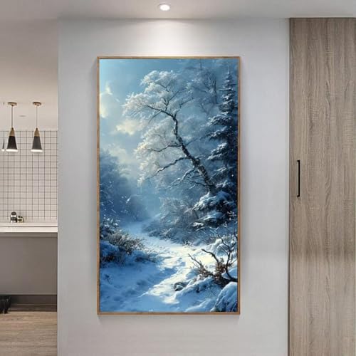 5D Diamond Painting Großes XXL, Diamant Painting Winter Diamond Art Erwachsene Full Eckige Steine DIY Diamant Kunst Malerei Stickerei Set Kreuzstich, für Home Wand Dekor 100x200 cm L-70 von Giyuco