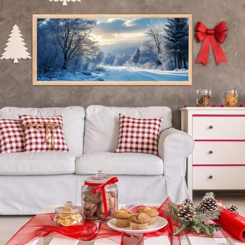 5D Diamond Painting Großes XXL, Diamant Painting Winterschnee Diamond Art Erwachsene Full Eckige Steine DIY Diamant Kunst Malerei Stickerei Set Kreuzstich, für Home Wand Dekor 100x200 cm L-72 von Giyuco