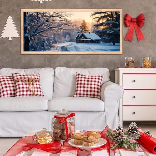 5D Diamond Painting Großes XXL, Diamant Painting Winterwald Diamond Art Erwachsene Full Eckige Steine DIY Diamant Kunst Malerei Stickerei Set Kreuzstich, für Home Wand Dekor 100x200 cm L-71 von Giyuco