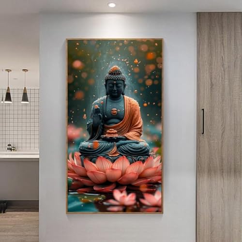 5D Diamond Painting Großes XXL, Diamant Painting Zen Buddhismus Diamond Art Erwachsene Full Eckige Steine DIY Diamant Kunst Malerei Stickerei Set Kreuzstich, für Home Wand Dekor 100x200 cm L-45 von Giyuco