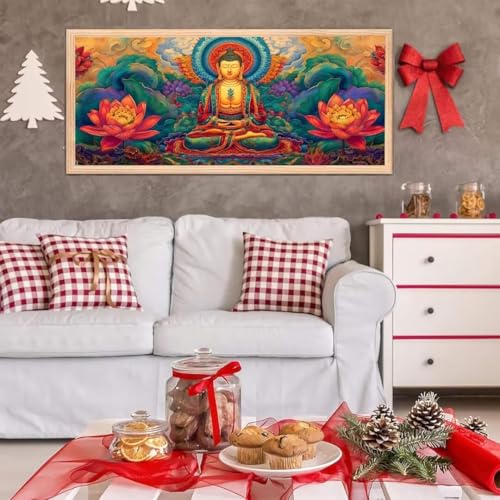 5D Diamond Painting Großes XXL, Diamant Painting Zen Buddhismus Diamond Art Erwachsene Full Eckige Steine DIY Diamant Kunst Malerei Stickerei Set Kreuzstich, für Home Wand Dekor 100x200 cm L-46 von Giyuco