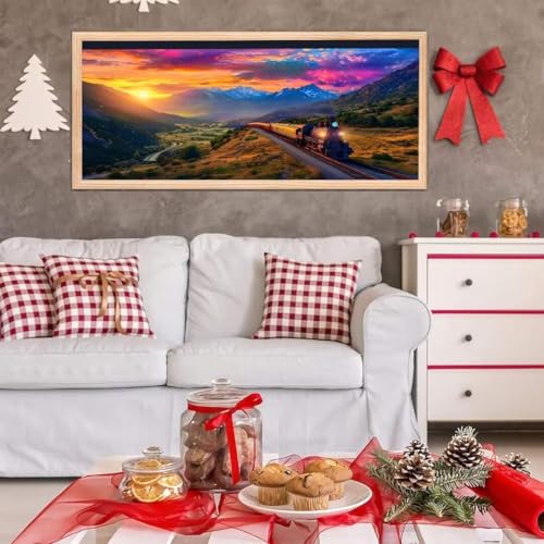 5D Diamond Painting Großes XXL, Diamant Painting Zug Diamond Art Erwachsene Full Eckige Steine DIY Diamant Kunst Malerei Stickerei Set Kreuzstich, für Home Wand Dekor 100x200 cm L-202 von Giyuco