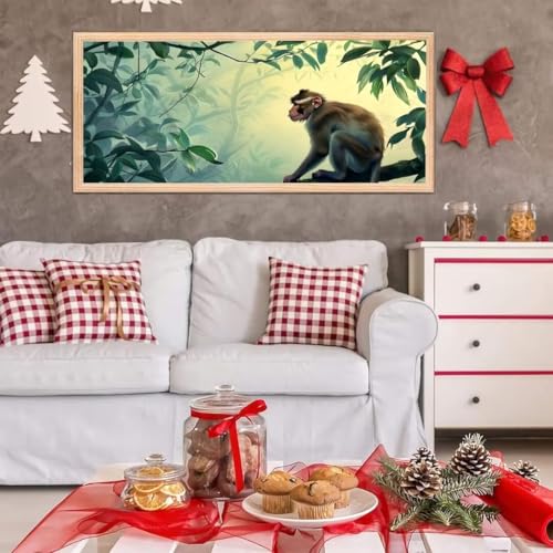 5D Diamond Painting Set, Diamant Painting Bilder Kit für Kinder Erwachsene, Affe DIY Crystal Strass Stickerei Painting Diamant Malerei Kit, Home Büro Wall Dekoration, für Frau Geschenk 25x50 cm L-118 von Giyuco