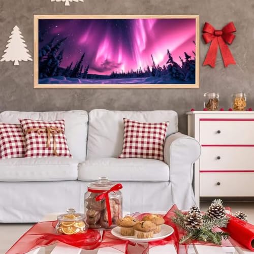 5D Diamond Painting Set, Diamant Painting Bilder Kit für Kinder Erwachsene, Aurora Lila DIY Crystal Strass Stickerei Painting Diamant Malerei Kit, Home Büro Wall Dekoration, Geschenk 90x180 cm L-211 von Giyuco