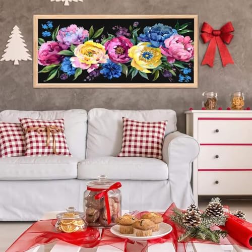 5D Diamond Painting Set, Diamant Painting Bilder Kit für Kinder Erwachsene, Blumenstrauß DIY Crystal Strass Stickerei Painting Diamant Malerei Kit, Home Büro Wall Dekoration, Geschenk 90x180 cm L-194 von Giyuco