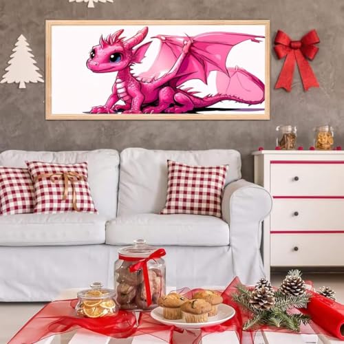 5D Diamond Painting Set, Diamant Painting Bilder Kit für Kinder Erwachsene, Drachenpulver DIY Crystal Strass Stickerei Painting Diamant Malerei Kit, Home Büro Wall Dekoration, Geschenk 25x50 cm L-262 von Giyuco