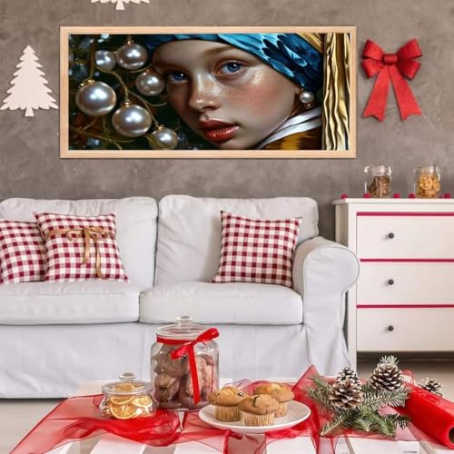 5D Diamond Painting Set, Diamant Painting Bilder Kit für Kinder Erwachsene, Schönes Mädchen DIY Crystal Strass Stickerei Painting Diamant Malerei Kit, Home Büro Wall Dekoration,Geschenk 90x180 cm L291 von Giyuco