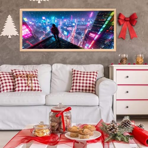 5D Diamond Painting Set, Diamant Painting Bilder Kit für Kinder Erwachsene, Stadt DIY Crystal Strass Stickerei Painting Diamant Malerei Kit, Home Büro Wall Dekoration, für Frau Geschenk 25x50 cm L-49 von Giyuco