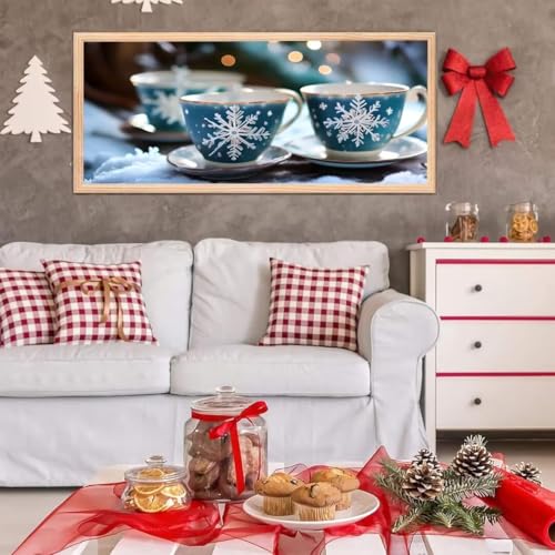 5D Diamond Painting Set, Diamant Painting Bilder Kit für Kinder Erwachsene, Süße Tasse DIY Crystal Strass Stickerei Painting Diamant Malerei Kit, Home Büro Wall Dekoration, Geschenk 25x50 cm L-243 von Giyuco