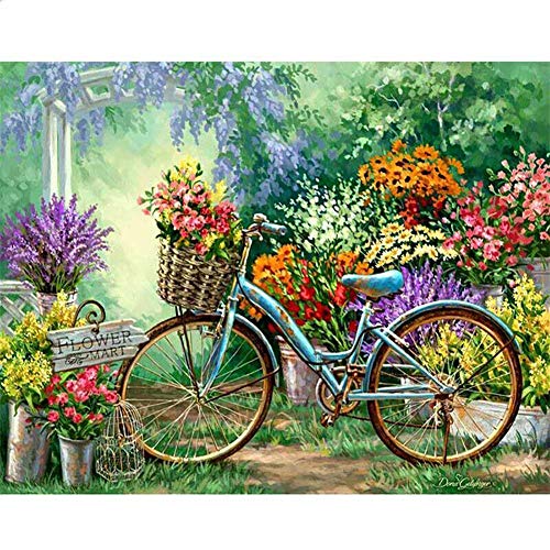 5D Diamond Painting Set, Einfaches Fahrrad DIY 5D Diamant Malerei Bilder Groß Arts Craft für Erwachsene, Kunsthandwerk Malerei Diamantkunst für Haus, Wand und Eingang Dekor Square Drill 80x110cm von Giyuco