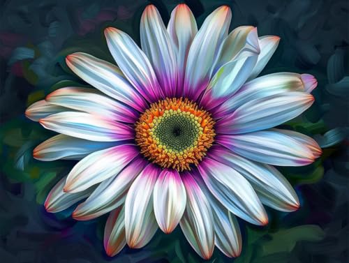 Diamond Painting Weiß Blume, DIY 5D Diamant Painting Bilder Kinder, Diamond Painting für Erwachsene, Diamanthandwerk, Diamant Malerei Kreuz Stickerei, Geeignet für Heimdekoration, Gifts 120x90cm P-7 von Giyuco