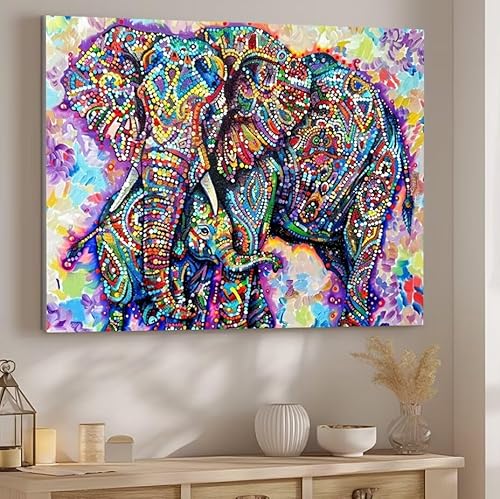 Farbe Malen Nach Zahlen ab 5 6 7 Jahre Mädchen, Malen Nach Zahlen für Kinder Klein mit Pinseln und Acrylfarben, Geeignet Frauen Geschenk oder als Home Wand Dekoration (rahmenlos) 25x35cm Elefant J-25 von Giyuco