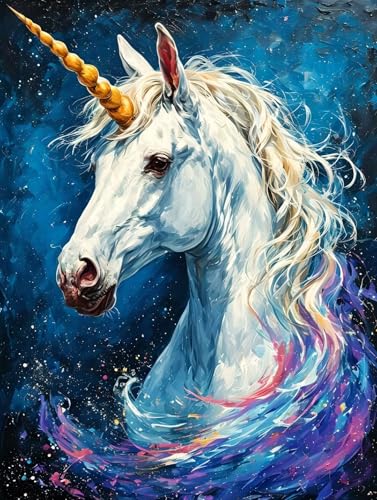 Giyuco 5D Diamond Painting Einhorn Diamant Painting Bilder, Diamond Art Erwachsene Kinder DIY Full Strass Diamant Kunst Malerei, für Home Wand Dekor, Herbst Geschenke für Frauen 25x35cm S-69 von Giyuco