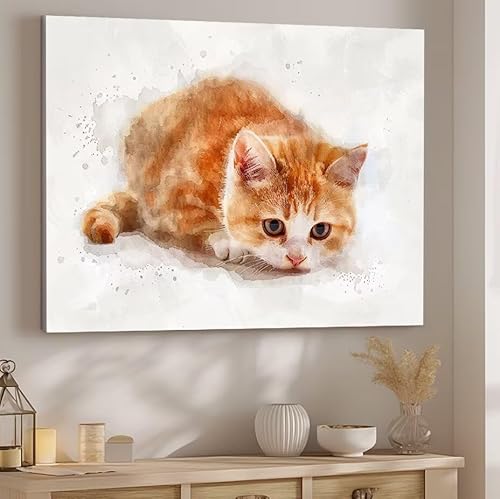 Malen nach Zahlen Erwachsene Tier, Malen nach Zahlen Katze DIY Handgemalt Ölgemälde Kit Hobby Erwachsene Kreativ Mit Pinseln und Acrylfarbe Knitterfreie Leinwand Kit, Home Wand Deko 50x70cm J-125 von Giyuco