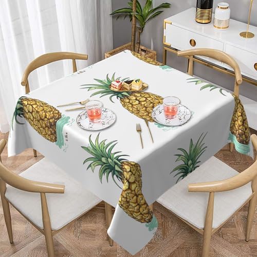 Gjgdbxdw Be A Quadratische Tischdecke mit Ananas-Motiv, wasserdicht, abwischbar, für Zuhause, Küche, Esszimmer, Party, drinnen und draußen, 152,4 x 152,4 cm von Gjgdbxdw