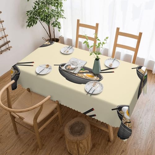 Gjgdbxdw Delicious Sweet Ramen bedruckte rechteckige Tischdecke, wasserdicht, abwischbar, Tischdecke für Zuhause, Küche, Esszimmer, Party, drinnen und draußen, 137 x 183 cm von Gjgdbxdw