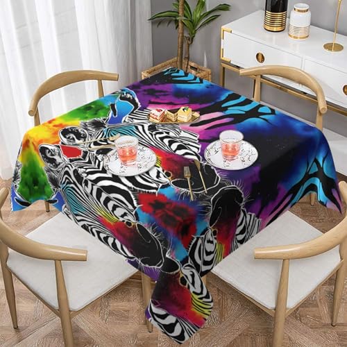 Gjgdbxdw Exotic Tribe Tischdecke, bedruckt, quadratisch, wasserdicht, abwischbar, für Zuhause, Küche, Esszimmer, Party, drinnen und draußen, 137 x 137 cm von Gjgdbxdw