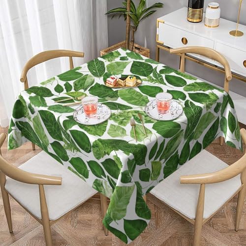 Gjgdbxdw Monstera Deliciosa Tischdecke mit Bananenpalmen-Druck, quadratisch, wasserdicht, abwischbar, Tischdecke für Zuhause, Küche, Esszimmer, Party, drinnen und draußen, 137 x 137 cm von Gjgdbxdw