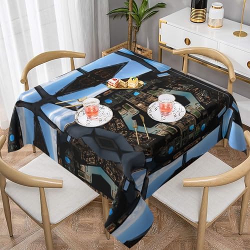 Gjgdbxdw Quadratische Tischdecke mit Flugzeug-Cockpit, wasserdicht, abwischbar, für Zuhause, Küche, Esszimmer, Party, drinnen und draußen, 152,4 x 152,4 cm von Gjgdbxdw