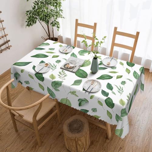 Gjgdbxdw Rechteckige Tischdecke mit Eukalyptusblättern, wasserdicht, abwischbar, für Zuhause, Küche, Esszimmer, Party, drinnen und draußen, 137 x 183 cm von Gjgdbxdw