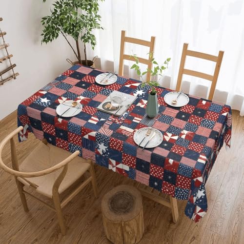 Gjgdbxdw Rechteckige Tischdecke mit Flaggen-Patchwork-Druck, wasserdicht, abwischbar, Tischdecke für Zuhause, Küche, Esszimmer, Party, drinnen und draußen, 137 x 183 cm von Gjgdbxdw