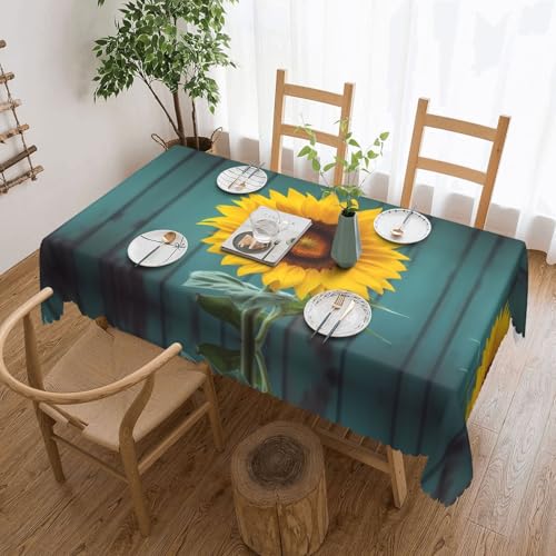 Gjgdbxdw Rechteckige Tischdecke mit Sonnenblumenmuster, wasserdicht, abwischbar, für Zuhause, Küche, Esszimmer, Party, drinnen und draußen, 137 x 183 cm von Gjgdbxdw