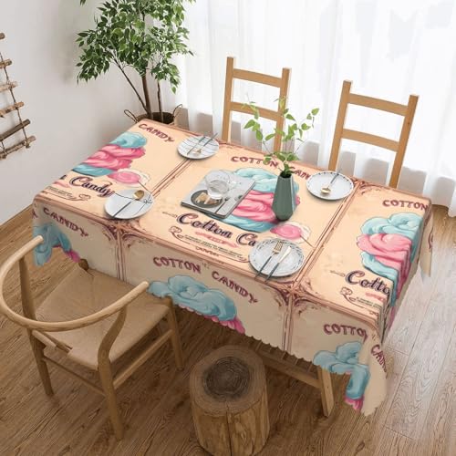 Gjgdbxdw Rechteckige Tischdecke mit Zuckerwatte-Druck, wasserdicht, abwischbar, für Zuhause, Küche, Esszimmer, Party, drinnen und draußen, 137 x 183 cm von Gjgdbxdw