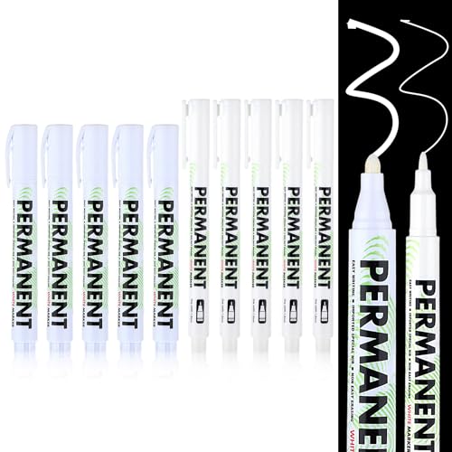 Gjinxi 10 Stück Weiß Whiteboard Marker, Whiteboard Stifte Abwischbar Dry Erase Marker Kreidemarker Abwischbar Stift Tafelmarker für Zuhause Schule oder Büro von Gjinxi