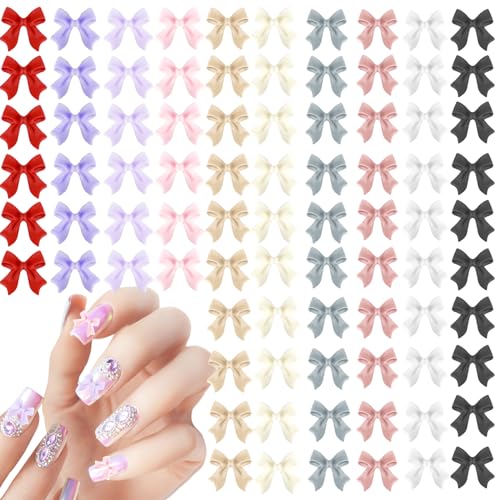 Gjinxi 150 Stück 3D Bunte Schleifenknoten-Nagelstecker-Strasssteine, Nail Art Dekoration Schleifenknoten Nagelanhänger Set Kristall für Nagelsteine, DIY-Dekoration, Schmucksteine, Strasssteine von Gjinxi