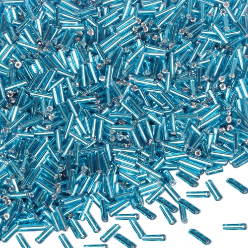 4000 Stück Röhrenperlen 2x7mm Rocailles Perlen für Armbänder, Lange Glasperlen Himmelblau Tube Perlen Gerade Röhrchen Perlen Bastelperlen Kleine Perlen für DIY Halskette Ohrring Handwerk 4000 Stück Röhrenperlen 2x7mm Rocailles Perlen für Armbänder, Lange Glasperlen Himmelblau Tube Perlen Gerade Röhrchen Perlen Bastelperlen Kleine Perlen für DIY Halskette Ohrring Handwerk von Gkelaly