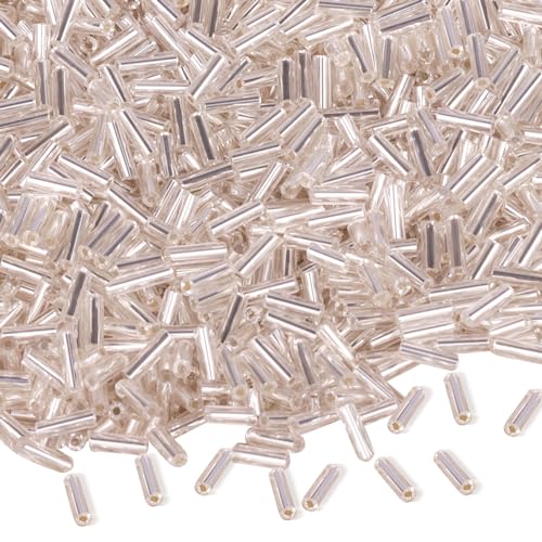 4000 Stück Röhrenperlen 2x7mm Rocailles Perlen für Armbänder, Lange Glasperlen Silber Tube Perlen Gerade Röhrchen Perlen Bastelperlen Kleine Perlen für DIY Halskette Ohrring Handwerk 4000 Stück Röhrenperlen 2x7mm Rocailles Perlen für Armbänder, Lange Glasperlen Silber Tube Perlen Gerade Röhrchen Perlen Bastelperlen Kleine Perlen für DIY Halskette Ohrring Handwerk von Gkelaly
