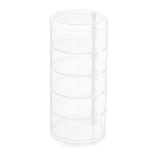 Gkumgwo Drehbare Schmuckschatulle, multifunktionaler runder Schmuck-Organizer-Ständer – transparenter Haar-Accessoire-Organizer, mehrschichtige kleine Puppen-Vitrine für Zuhause, Wohnheim, Geschäft von Gkumgwo