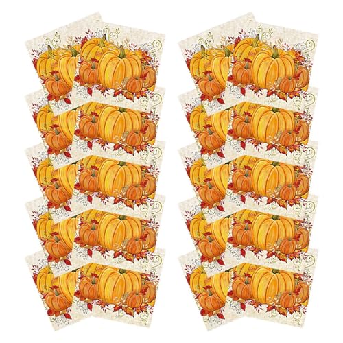 Gkumgwo Halloween-Gästeservietten,Halloween-Dinnerservietten | Papierservietten Dekorative Halloween-Getränkeservietten | Niedliche orangefarbene Halloween-Handtücher, Partyservietten aus Papier zum von Gkumgwo