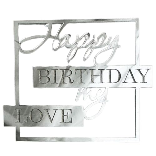 Gkumgwo Happy Birthday My Love Cake Topper,Geburtstagstorte Topper - Liebhaber Geburtstagstorte Topper | Einzigartiger Acryl-Einsatz, My Love Party-Dekoration für Ehefrau, Ehemann, Kinder, Eltern, von Gkumgwo