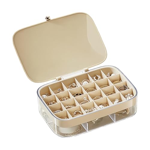 Gkumgwo Reise-Schmuck-Organizer, transparente, stilvolle Ringorganizer-Schmuckschatulle, exquisite Reise-Schmuckschatulle, Ohrring-Organizer-Box für Schreibwaren, Kosmetik und Schmuck von Gkumgwo