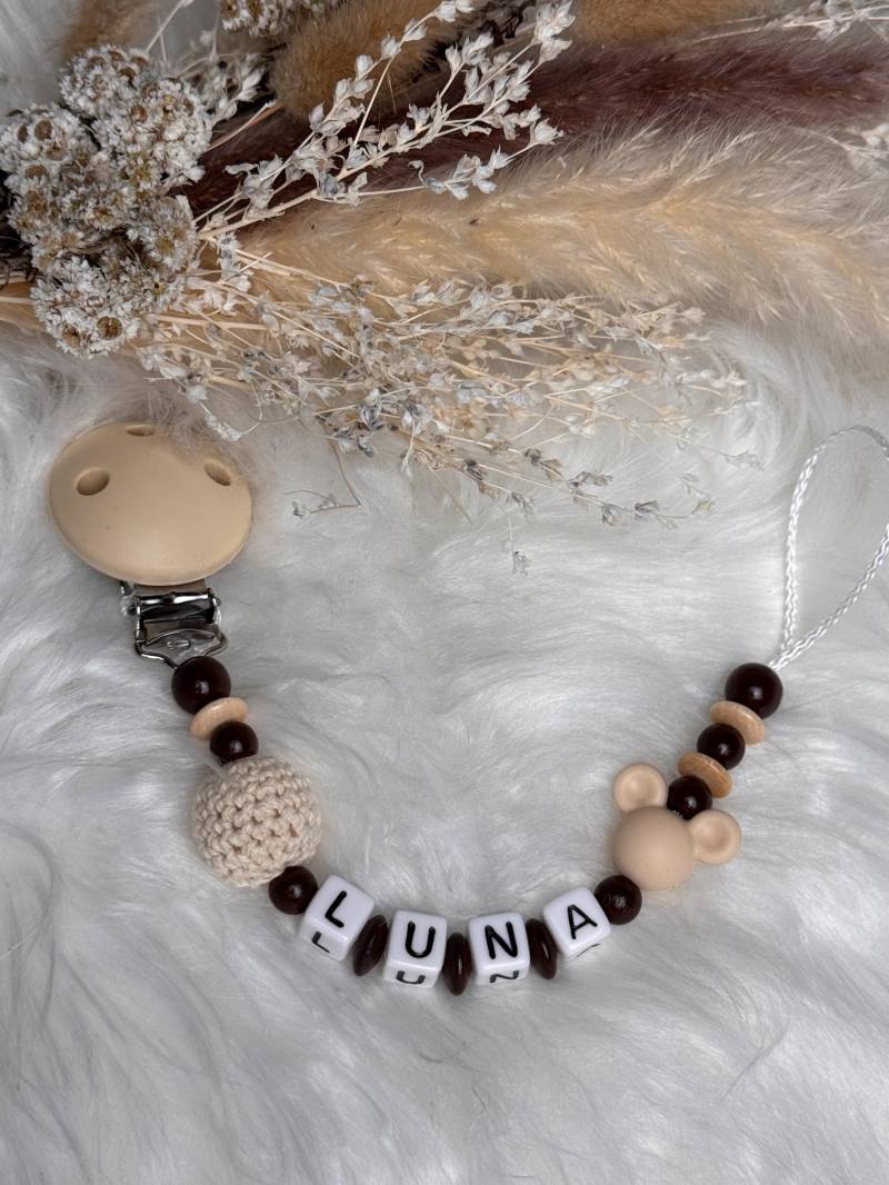 Schnullerkette Mit Namen, Schwarz Gelb, Fußball, Geschenkidee, Babyparty, Personalisiert von GlamAccessoires