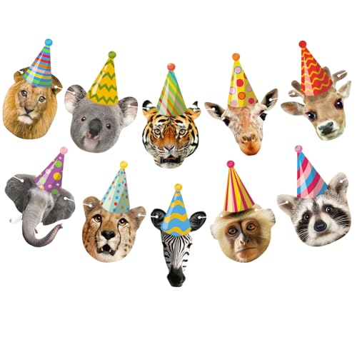 GlamRays Safari Tiere Frohes Geburtstagsbanner Wild Zoo Dschungel Tiere Dekorationen für Kinder Safari Tiere Party Dekorationen Wald Tier Thema Dekorationen von GlamRays