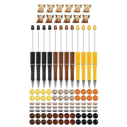 12 x Perlen-Kugelschreiber, Bastelset, Perlenstift-Kits, Schreibwaren-Stift, Schreibwaren für die Schule von Glanhbnol