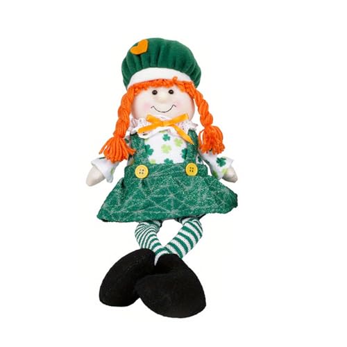 Glanhbnol Patricks Day Plüschkobold mit langem Bein, grüne Tomtes, skandinavische Zwerge, Patricks-Day-Dekoration, Kinderspielzeug von Glanhbnol