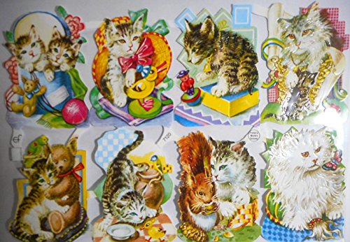 Glanzbilder Blume Katze Korb Teddyl EF 7120 Oblate Posiebilder Scrapbook Deko GWI 500 von Glanzbilder