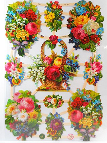 Glanzbilder Blumen Rosen EF 7345 Oblaten Posiebilder Scrapbook Deko GWI 316 von Glanzbilder