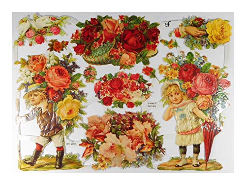 Glanzbilder EF 7185 Kinder Rose Blume Taube Posiebilder Scrapbook Deko GWI 618 von Glanzbilder